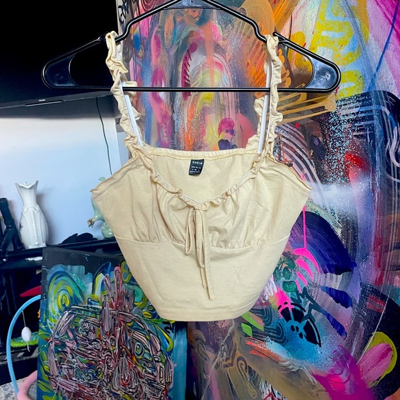 Soft Yellow Crop Top - Picture 1 of 2